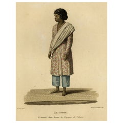 Antique Rare Full-Length Portrait of a Native from the Indonesian Island Timor, 1825