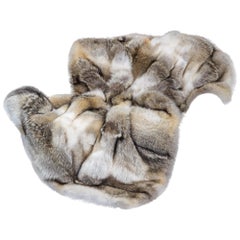 Pure Coyote Fur Plaid with Cashemire