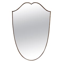 1950s Brass Shield Mirror