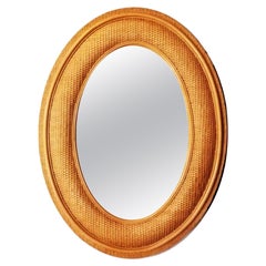 Extra Large Mirrors Vintage Rattan Wiker Natural Color Oval Shaped