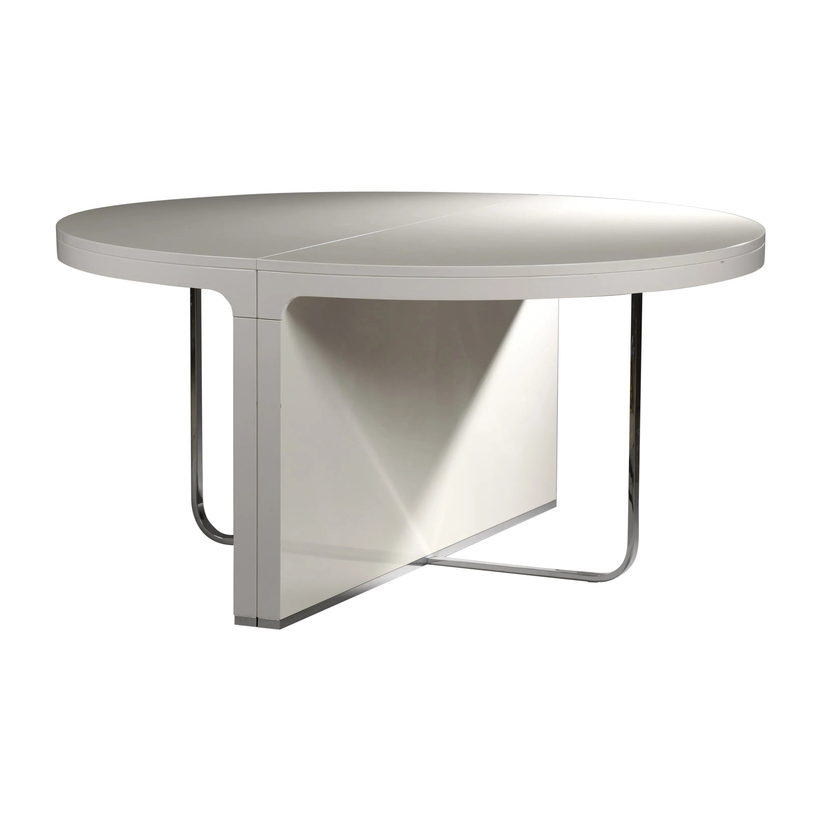 Ligne Roset, Large Table in Lacquered Wood and Chrome circa 1970 For Sale