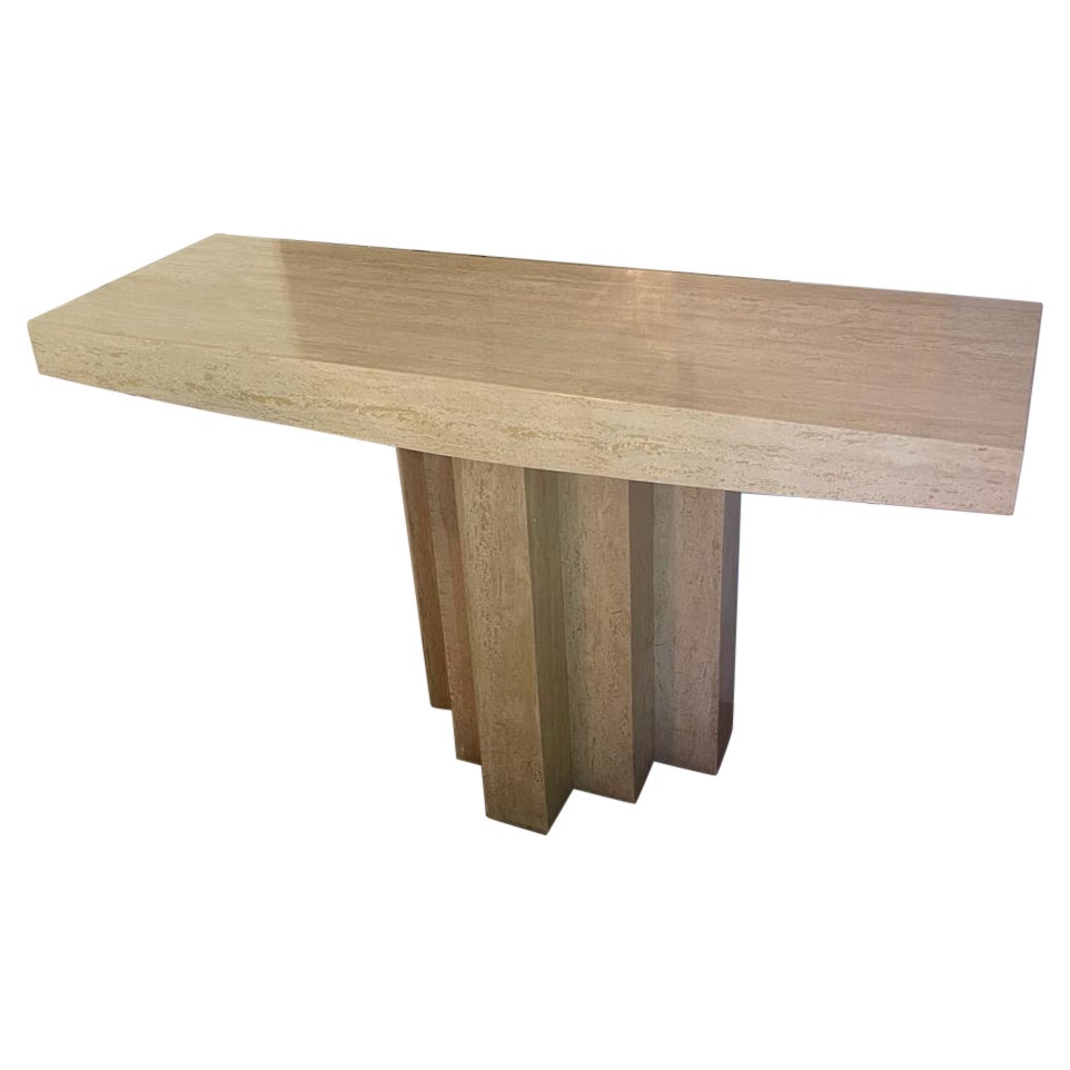 Vintage Travertine Console Table