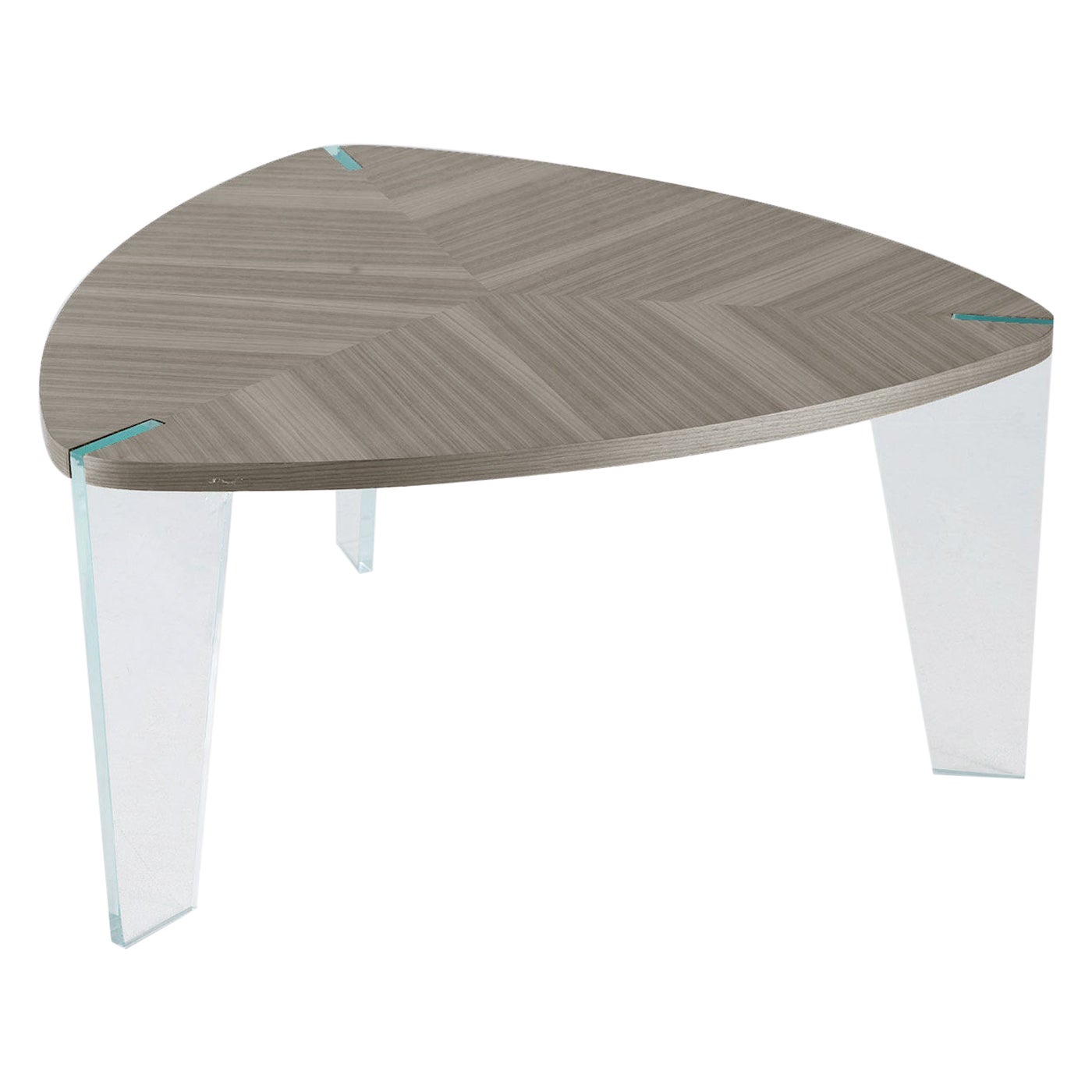 Sospeso Solid Wood Coffee Table, Walnut in Natural Grey Finish, Contemporary