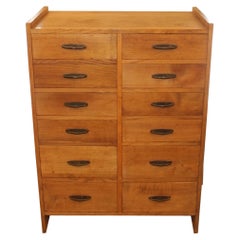Vintage Industrial Chest of Drawers with 12 Drawers, French 1970
