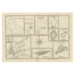 Antique Print of Maps of Islands of the South Pacific, Incl. Pitcairn & Dusky Bay, 1788