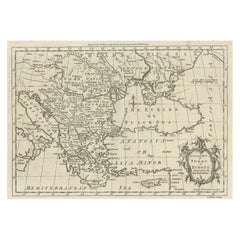 Antique Map of the Ottoman Empire in Europe, incl. the Balkans, Greece & Turkey, c.1760 