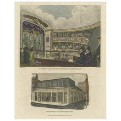 Old Print of Arena and Facade of the Olympic Theatre 'now Aldwych', London, 1816