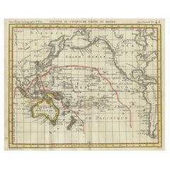 Original Antique Map of Oceania, the 5th Continent, 1816