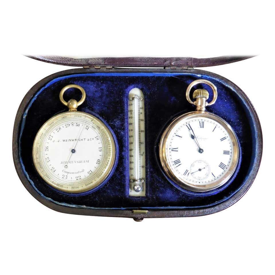 Victorian Desk Clock / Barometer / Thermometer Set For Sale at 1stDibs ...