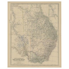Antique Old Map of Southern Australia, with an Inset Map of Cape York Peninsula, 1882