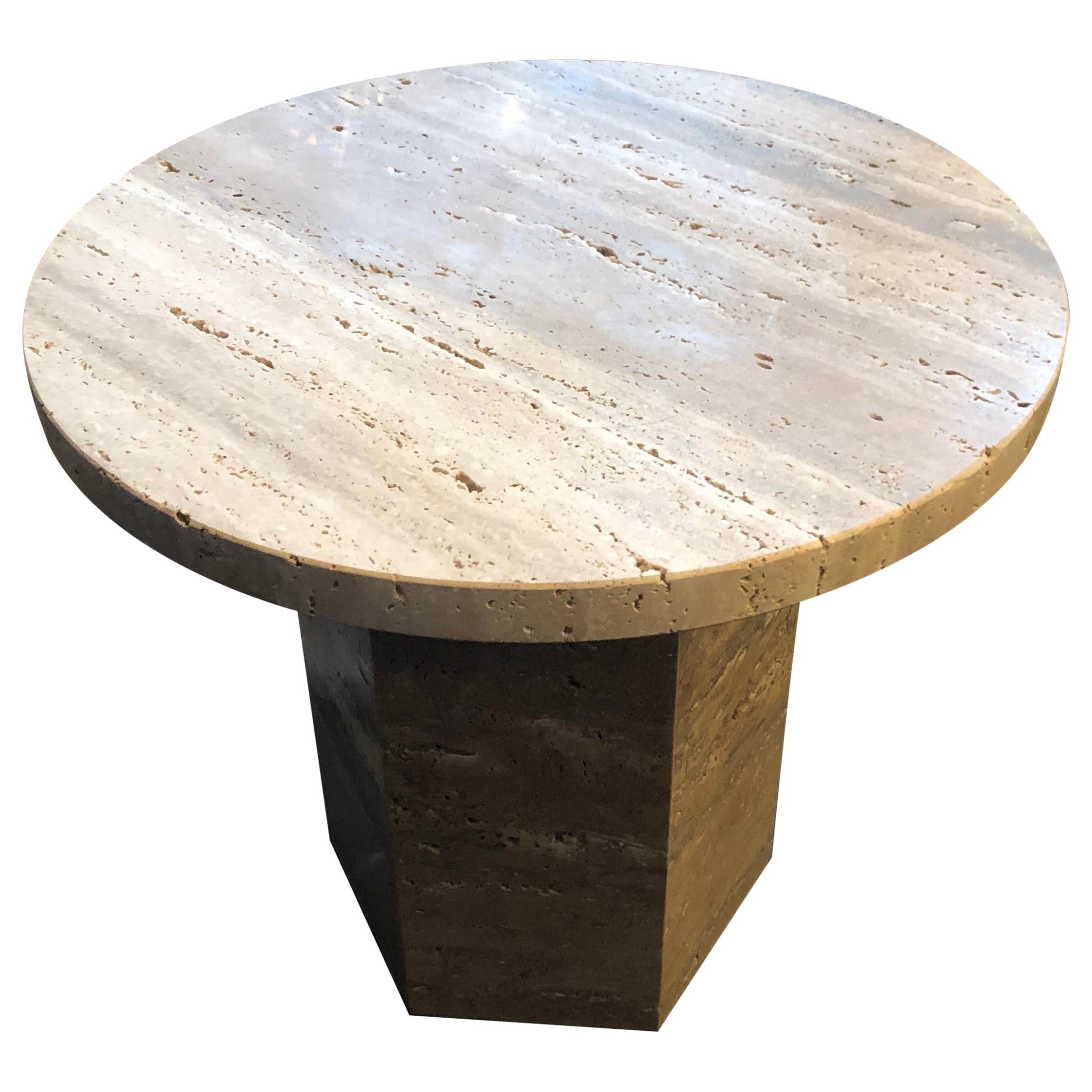 Italian Travertine Table by Le Lampade For Sale
