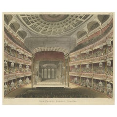 Old Print Depicting the Royal Opera House, Covent Garden, London, 1810