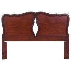 Vintage Kling Furniture French Provincial Carved Mahogany Full or Queen Size Headboard