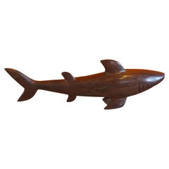 Hand Carved Rosewood Shark Sculpture