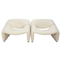 Set of 2 Mid-Century F598 Groovy Chairs by Pierre Paulin for Artifort, 1980s