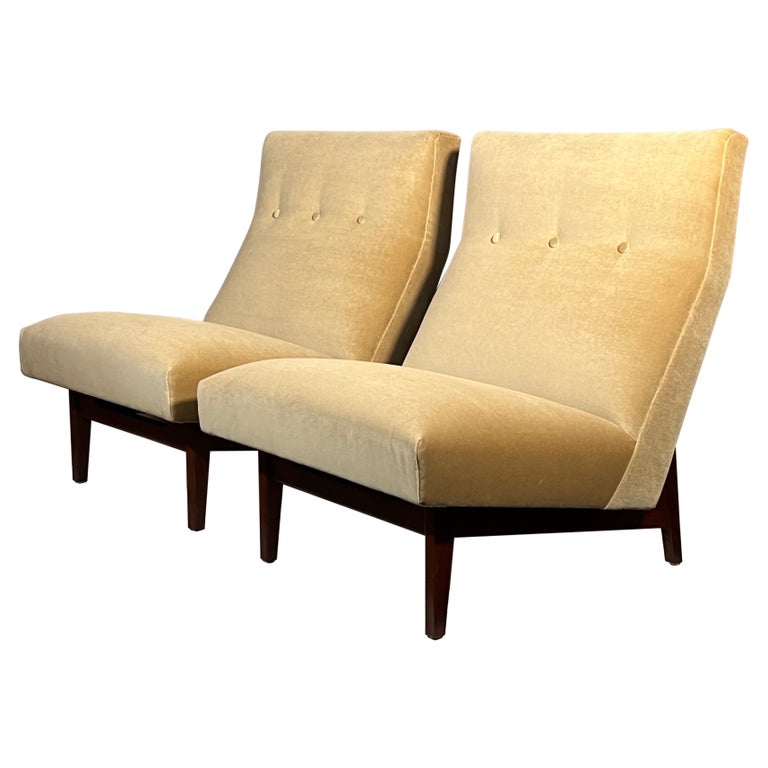 Vintage Classic Armless Chairs by Jens Risom, 1950's For Sale