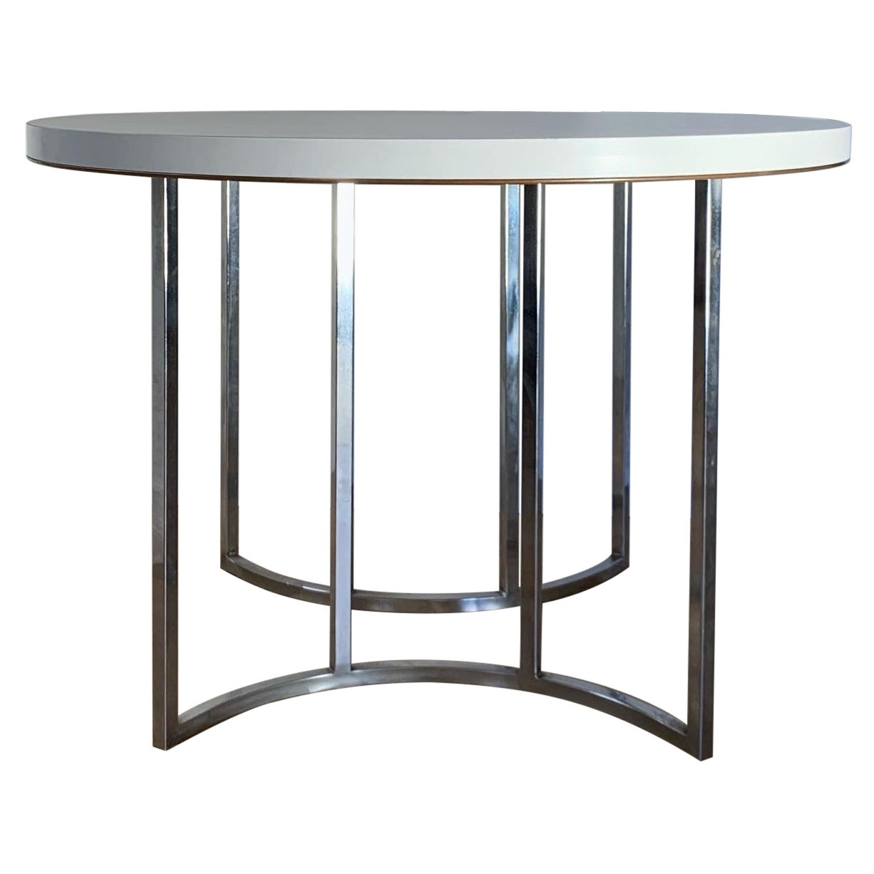Cal-Style Chrome and Laminate Dinette Bistro Table, circa 1972