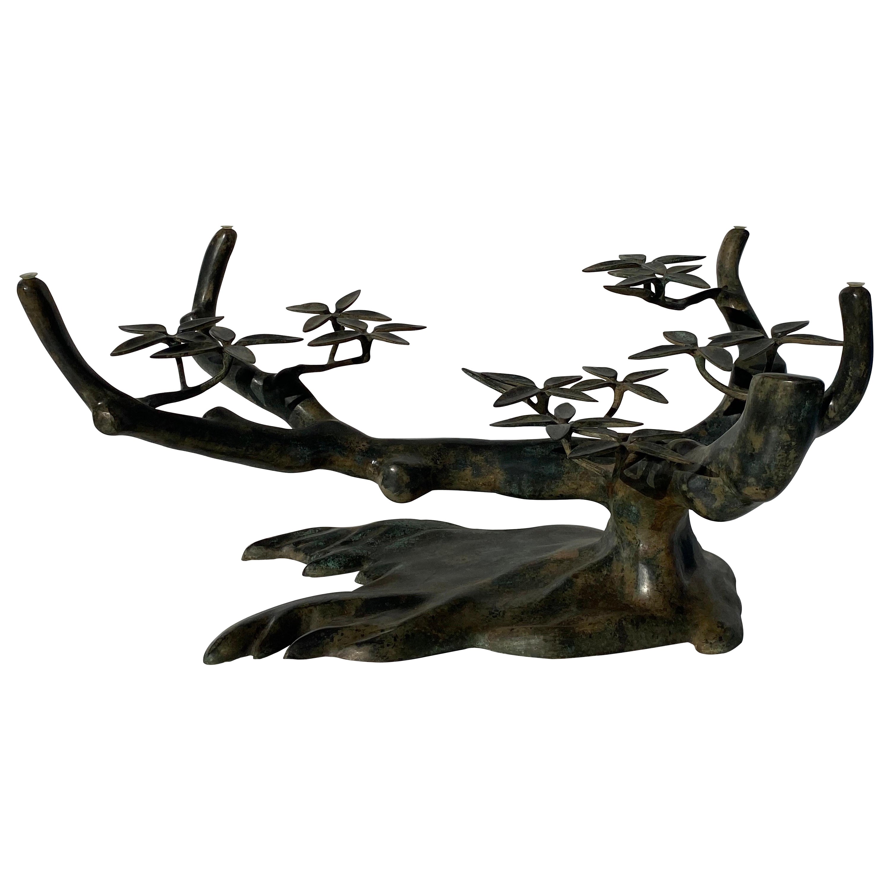 Brass Bonsai Tree Coffee Table  For Sale