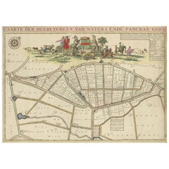 Beautiful Map of the Region Naters and Pancrasgors, The Netherlands, ca.1697
