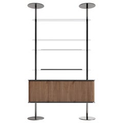 Contemporary Matias Sagaría Bookcase Storage Self-Standing Italian Walnut Marble