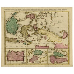 Old Map of Indonesian Islands Borneo, Celebes, New Guinea & New Britain, 1792