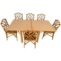 20th Century Italian Design Folding Table Set and 6 Dal Vera Chairs 1970