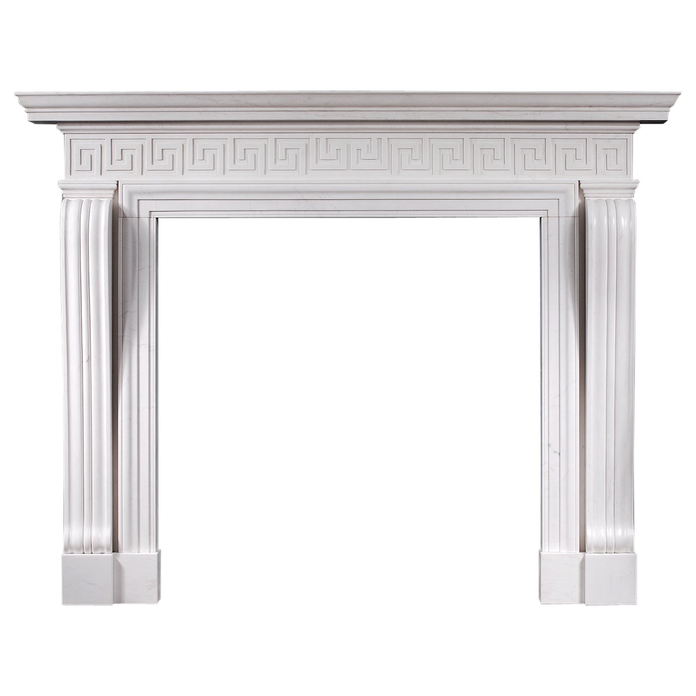 Regency Style White Marble Chimneypiece For Sale