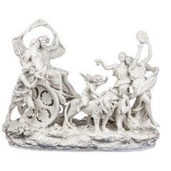 19th Century Triumph of Bacchus and Ariadne Sculpture Capodimonte Porcelain