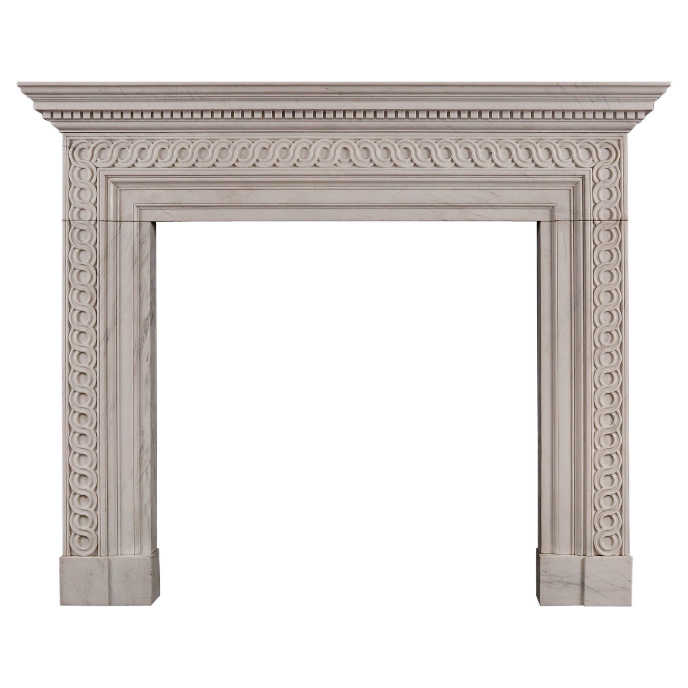 English White Marble Fireplace For Sale