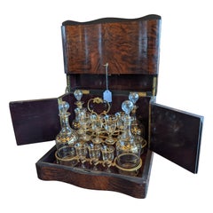 Napoleonic Tantalus Liquor Cabinet, France, 19th Century, Elm Briar