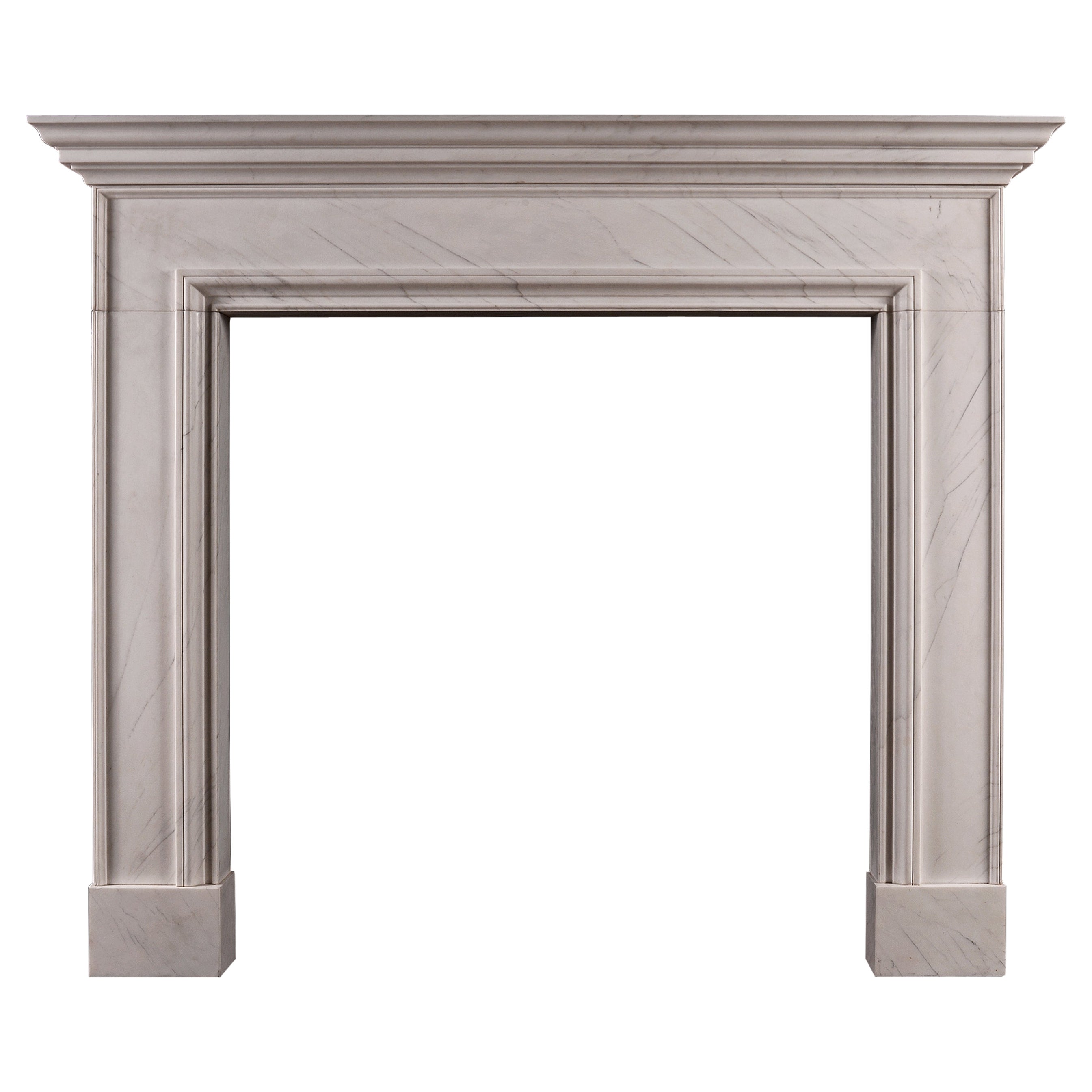 Cheminée anglaise en marbre blanc