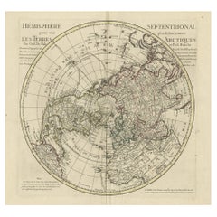 Carte ancienne de l'hémisphère nord, 1782