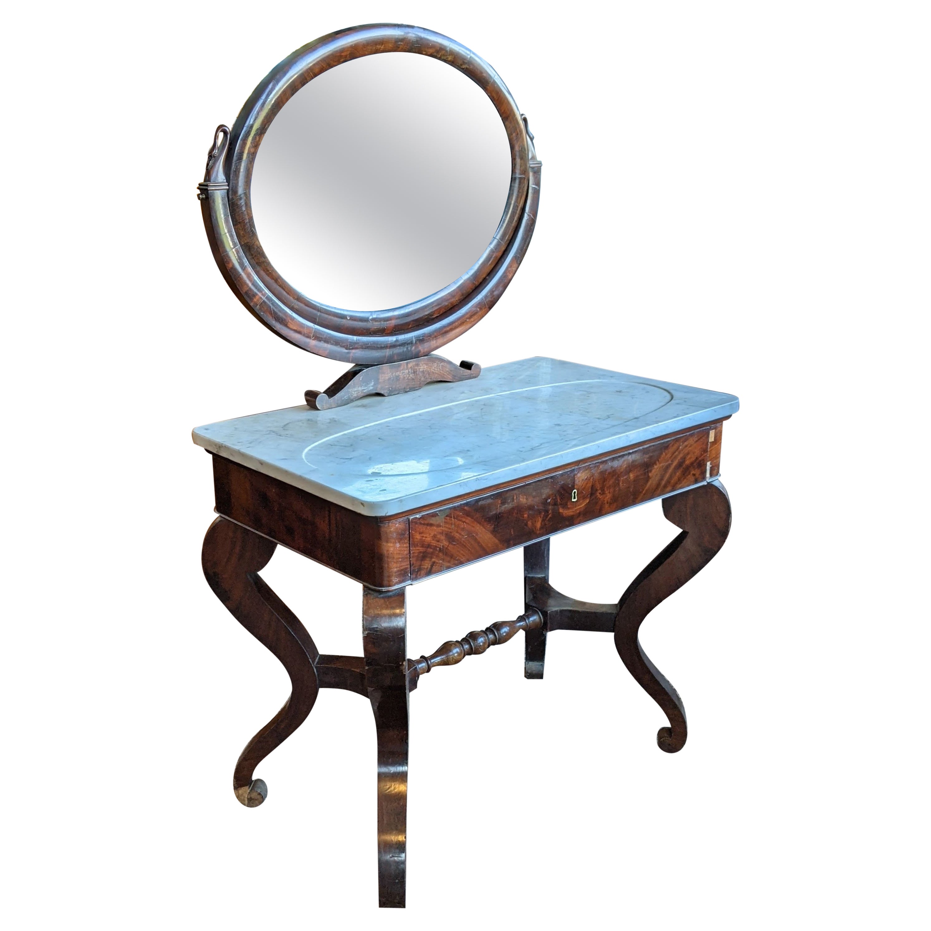 Toilette Carlo x with Tilting Mirror, Mahogany, 1825/1830 For Sale
