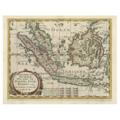 Antique Old Map of the Bangka Belitun Islands, Greater Sunda Islands, Indonesia, 1705