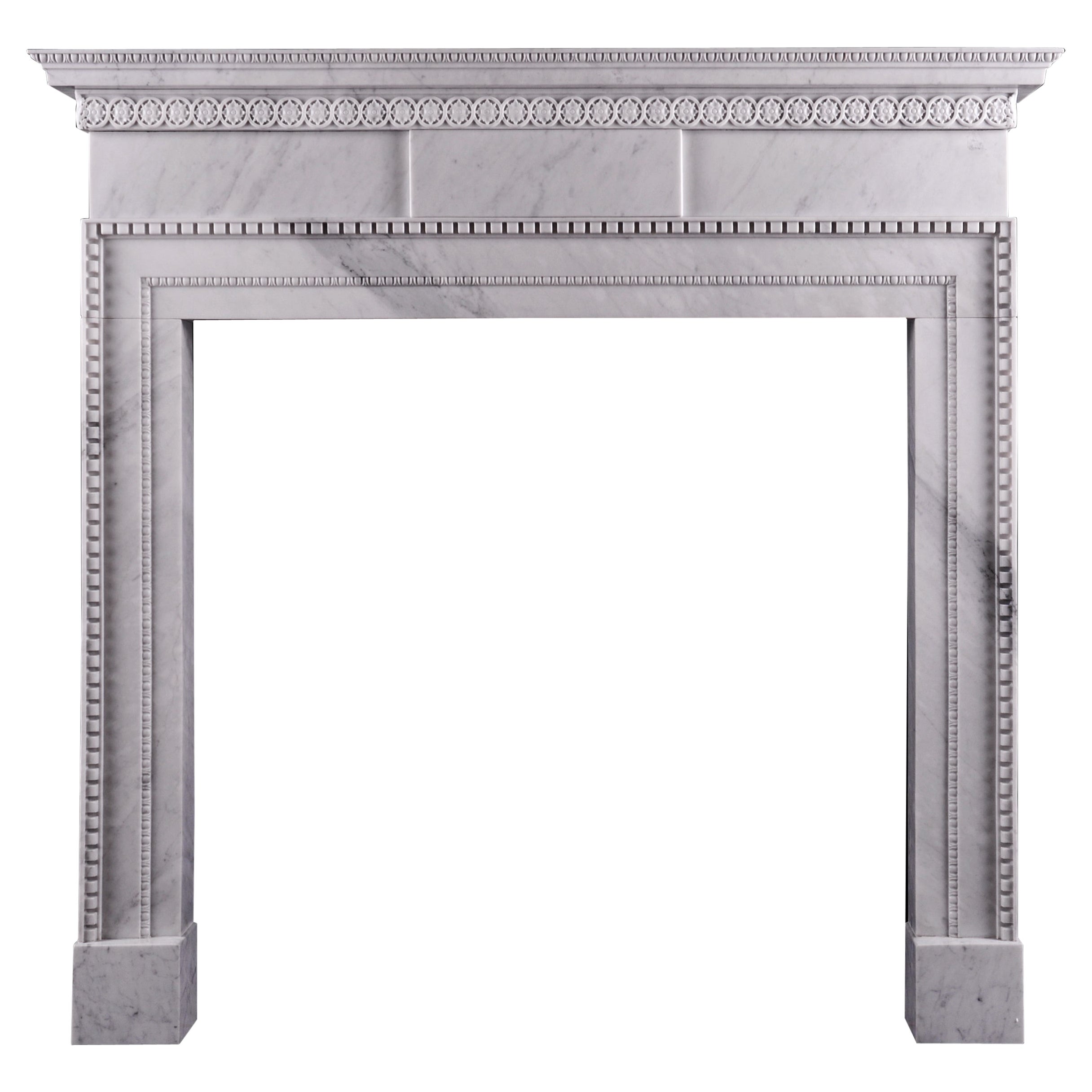 Fine Quality English Fireplace in the Mid Georgian Style in Italian Carrara