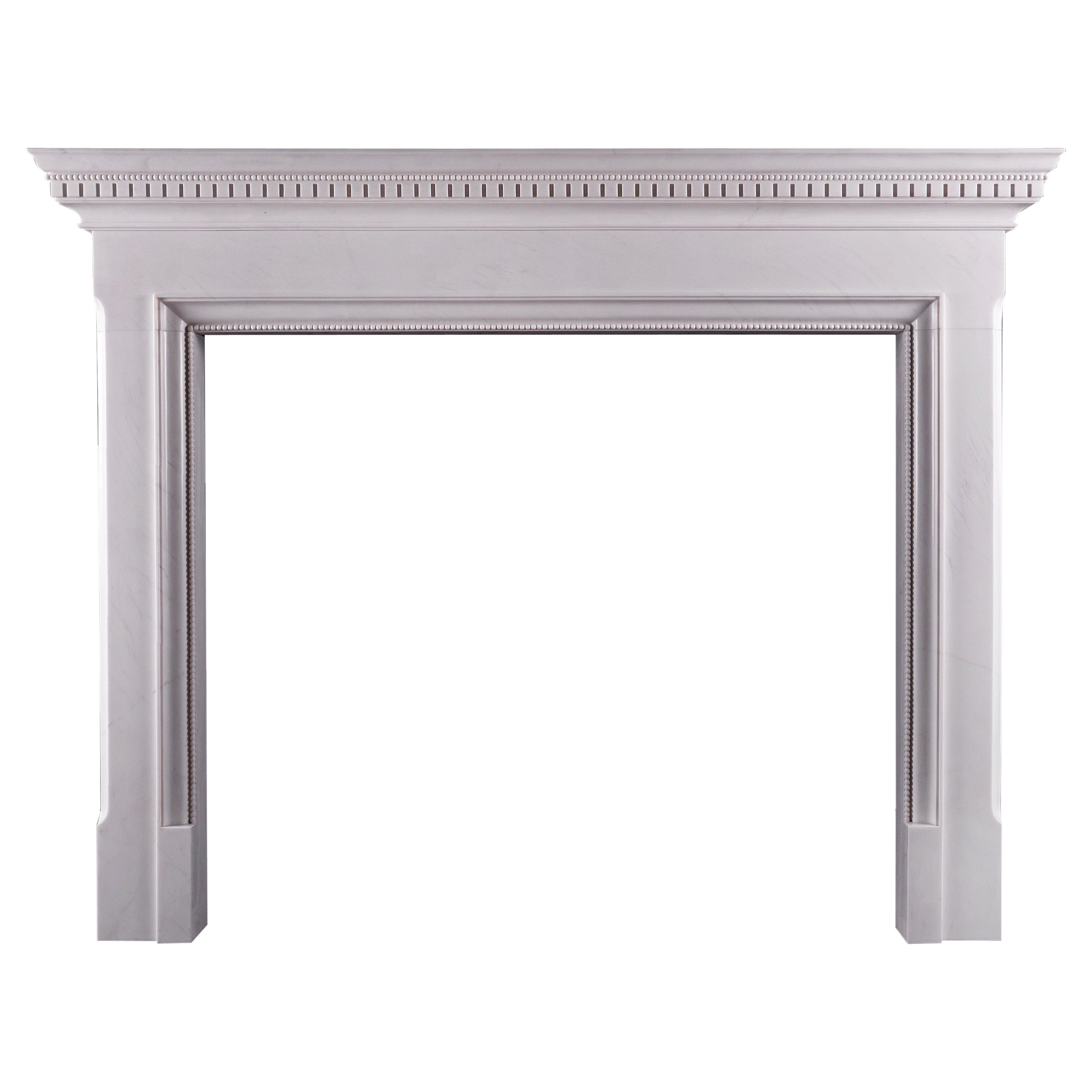 Fine Quality White Marble Fireplace in the Georgian Manner For Sale