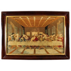 Antique Flanders Tapestry of the Last Supper 19th C