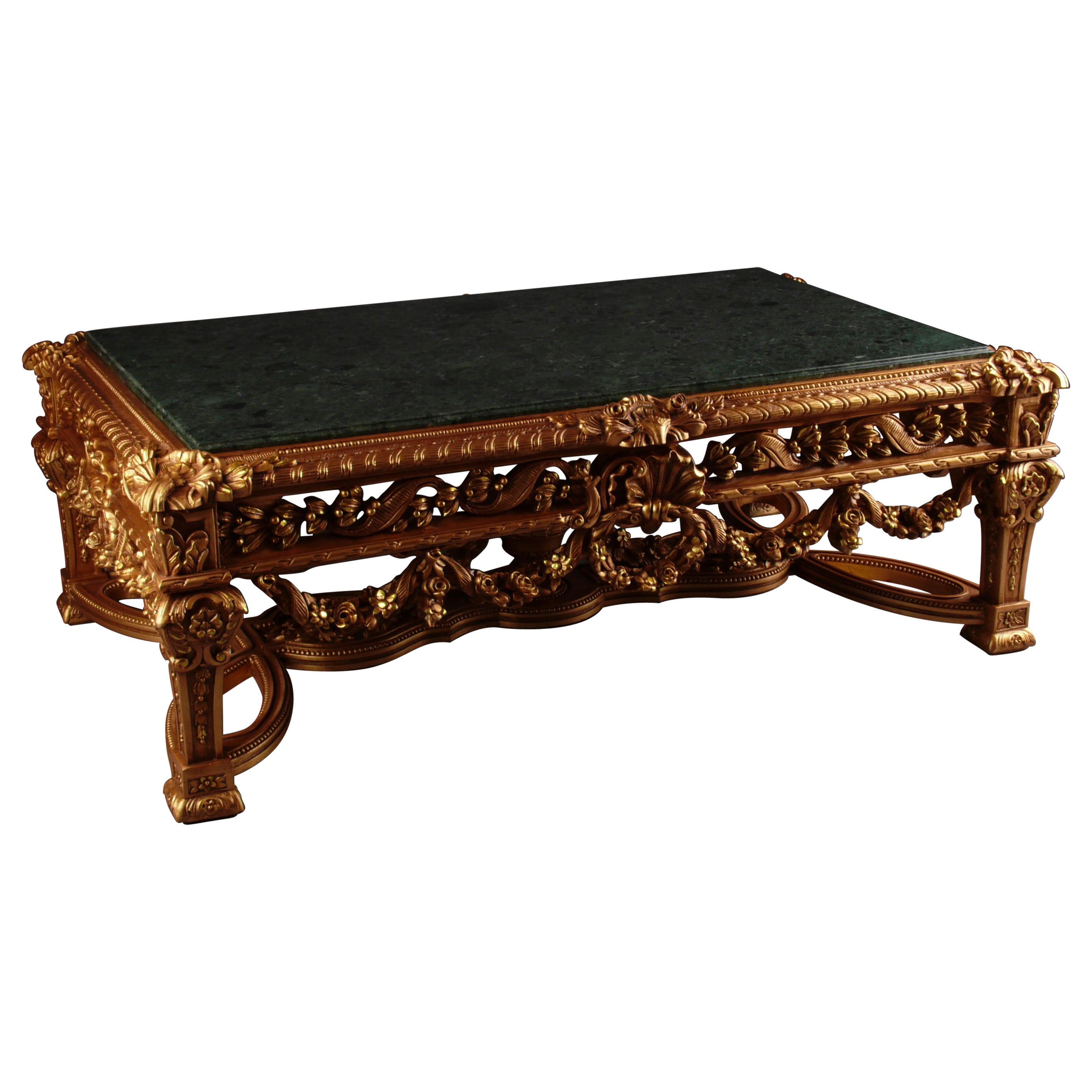 20th Century Louis XVI Style Pomp-Salon Coffee Table, Solid Beech Wood For Sale