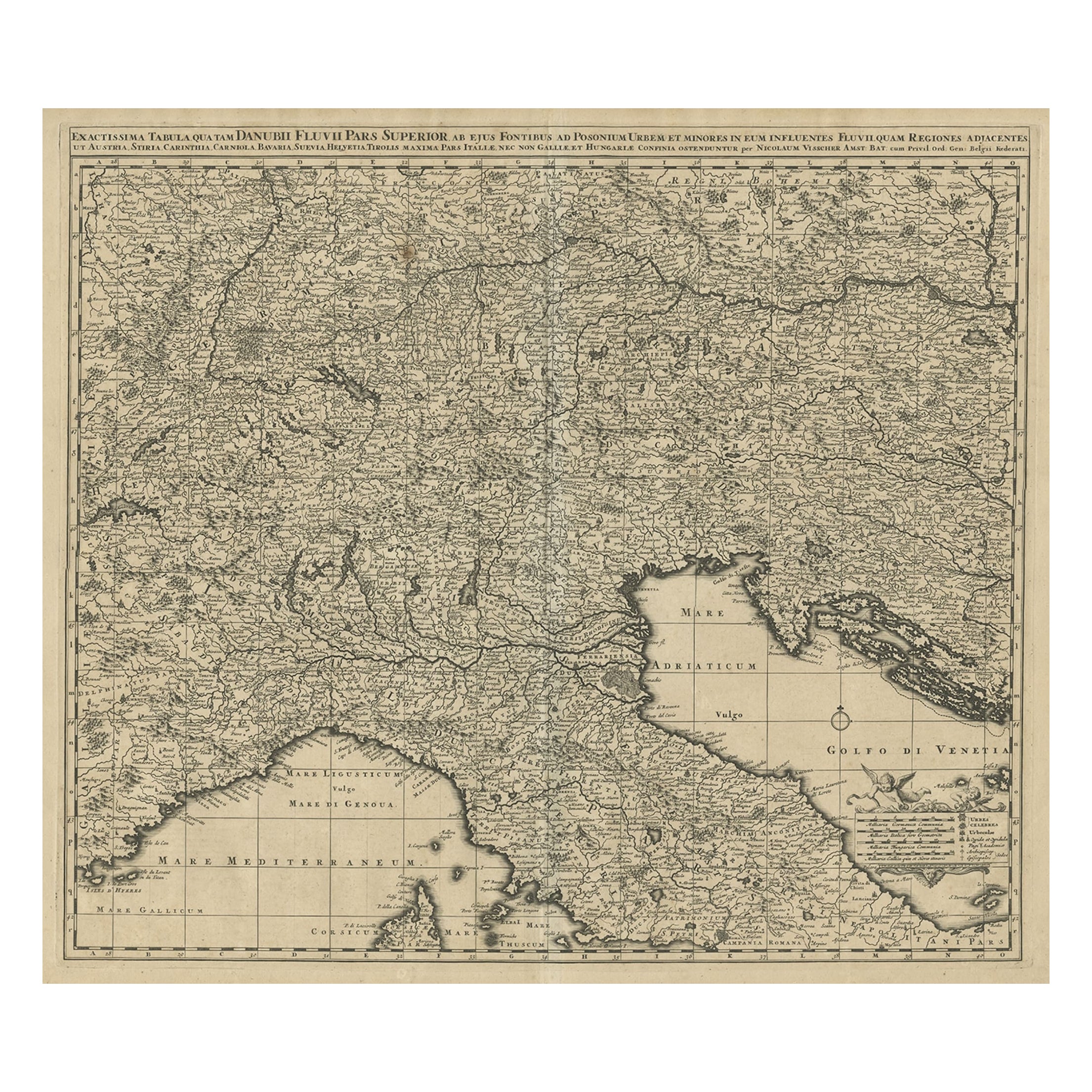 Antique Map Covering Northern Italy, Austria, Slovenia & Croatia, ca.1690 For Sale