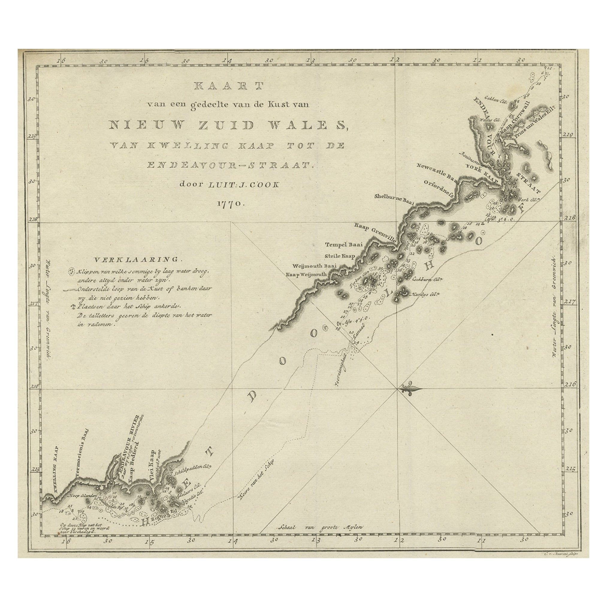 Original Copper Engraving  of the Northeast Coast of Australia, 1803