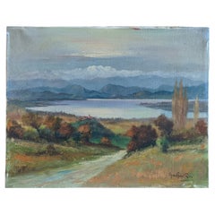Landscape, Lago di Varese, "Guido Gnocchi", Oil on Canvas, Early 1900s