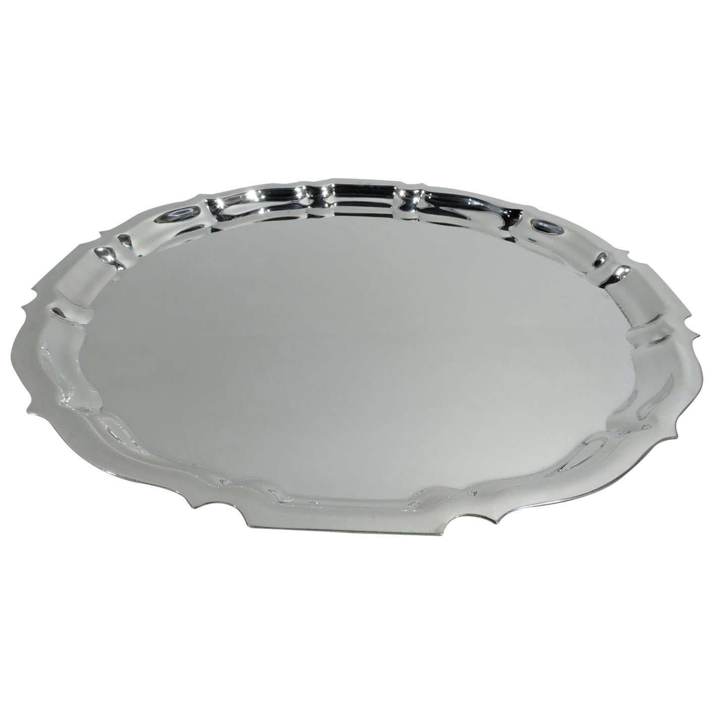 Gorham Chippendale Sterling Silver Piecrust Tray