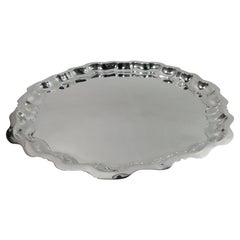 Frank Smith Chippendale Sterling Silver Georgian Piecrust Tray