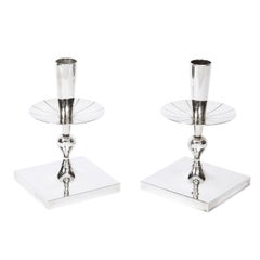 Candeleros plateados de mediados de siglo de Tommi Parzinger para Dorlyn Silversmiths