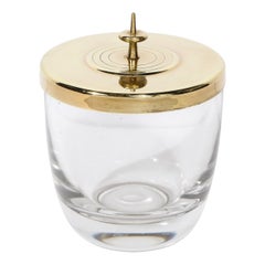 Mid-Century Glass & Brass Ice Bucket by Tommi Parzinger for Dorlyn Silversmiths