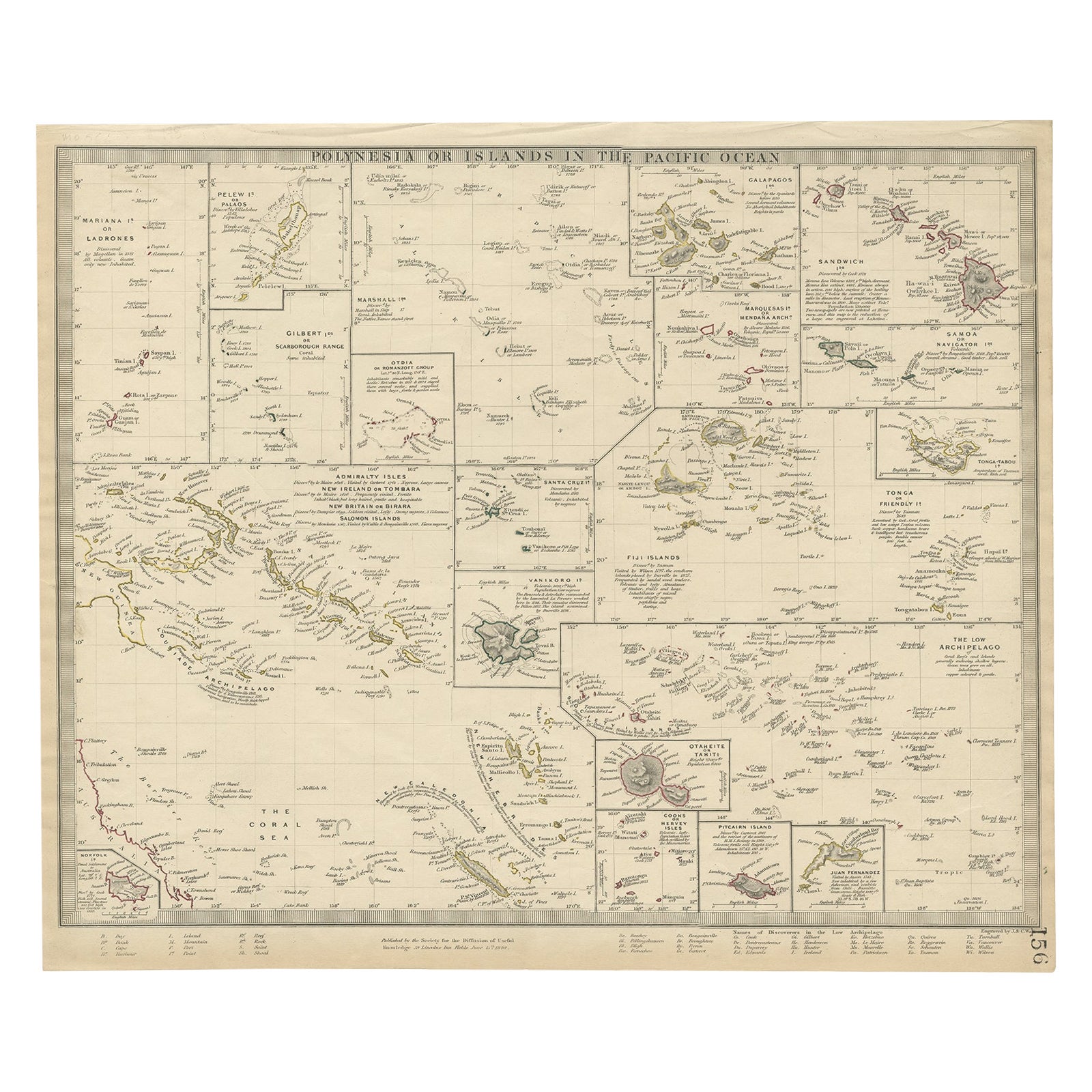 Carte Ancienne D'Hawaï 1845 - Reproduction Art Mural Vintage Par Ted's Vintage Art