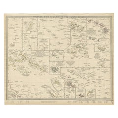 Antique Map of Polynesia or Islands in the Pacific Ocean, 1840