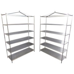 Pair of Modern Metal Bookcases