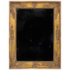 French Empire Giltwood Mirror with Original Plate 12