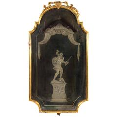 Late 18th Century Italian Mirror with Reverse Etching, Lovely Old Patina 10